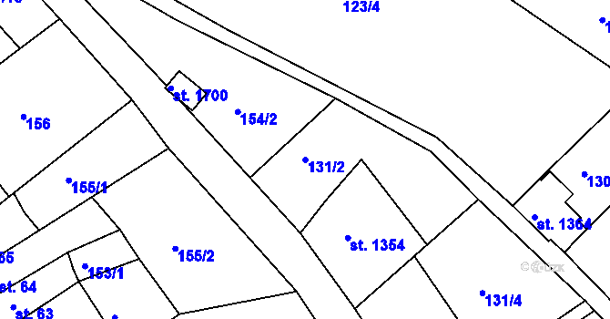 Parcela st. 131/2 v KÚ Jáchymov, Katastrální mapa