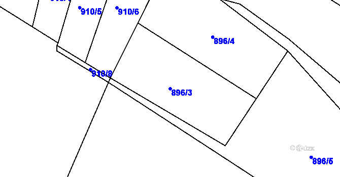 Parcela st. 896/3 v KÚ Jáchymov, Katastrální mapa