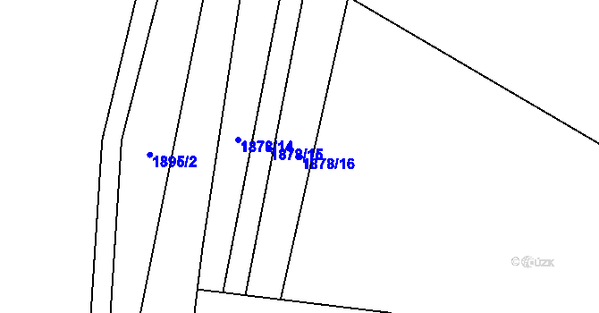 Parcela st. 1878/16 v KÚ Jáchymov, Katastrální mapa