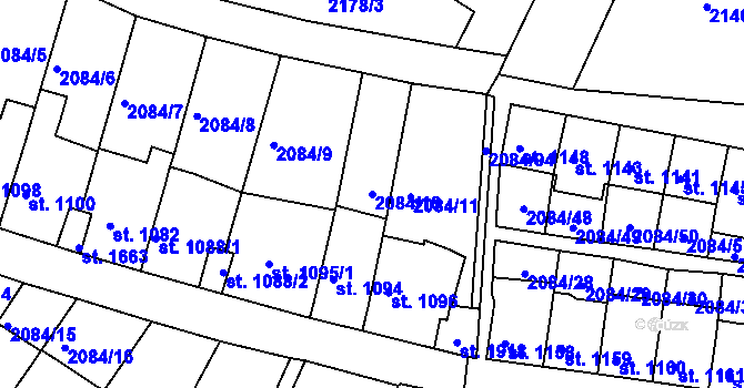 Parcela st. 2084/10 v KÚ Jáchymov, Katastrální mapa