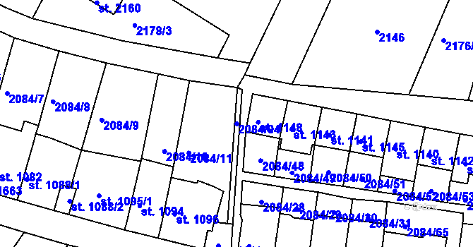 Parcela st. 2084/94 v KÚ Jáchymov, Katastrální mapa