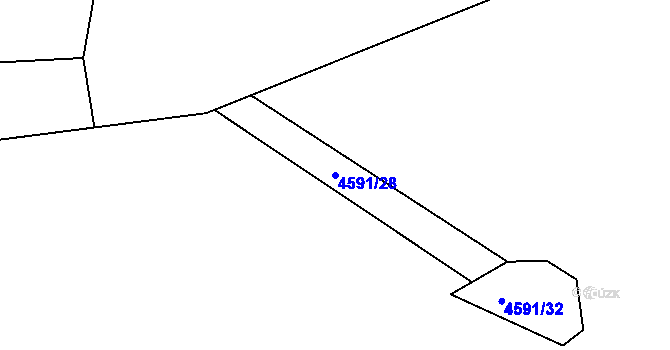 Parcela st. 4591/28 v KÚ Jáchymov, Katastrální mapa