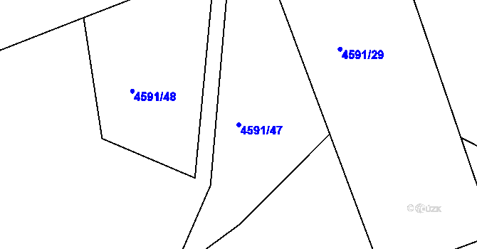 Parcela st. 4591/47 v KÚ Jáchymov, Katastrální mapa