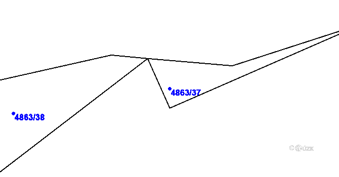Parcela st. 4863/37 v KÚ Jáchymov, Katastrální mapa