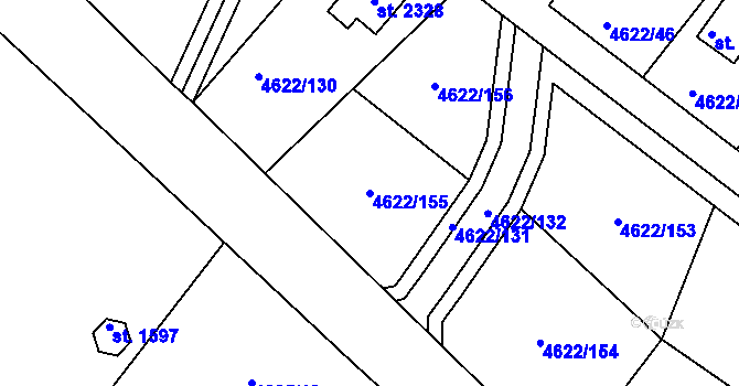 Parcela st. 4622/155 v KÚ Jáchymov, Katastrální mapa