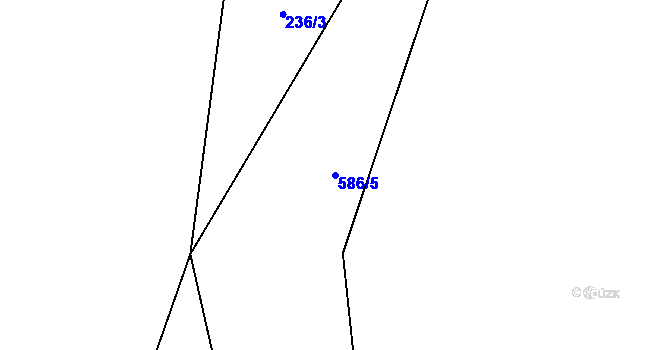 Parcela st. 586/5 v KÚ Popov u Jáchymova, Katastrální mapa