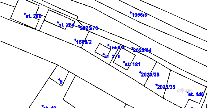 Parcela st. 271 v KÚ Jakartovice, Katastrální mapa