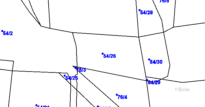Parcela st. 54/26 v KÚ Jakartovice, Katastrální mapa