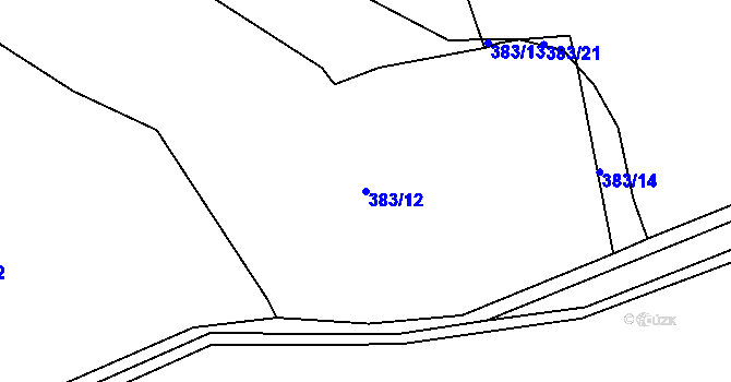 Parcela st. 383/12 v KÚ Jakartovice, Katastrální mapa