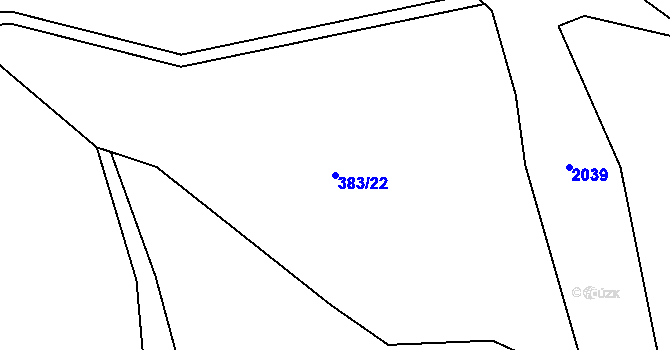 Parcela st. 383/22 v KÚ Jakartovice, Katastrální mapa