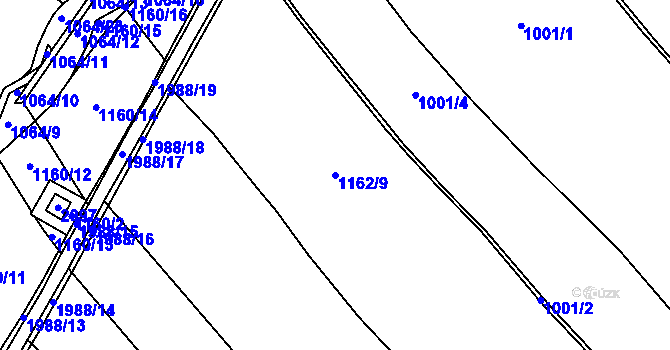 Parcela st. 1162/9 v KÚ Jakartovice, Katastrální mapa