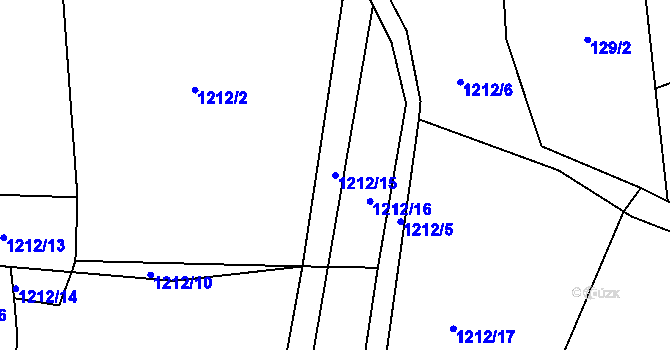 Parcela st. 1212/15 v KÚ Jakartovice, Katastrální mapa
