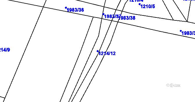 Parcela st. 1214/12 v KÚ Jakartovice, Katastrální mapa
