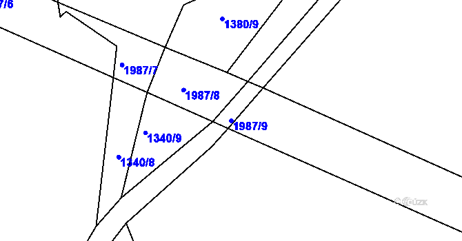 Parcela st. 1987/9 v KÚ Jakartovice, Katastrální mapa
