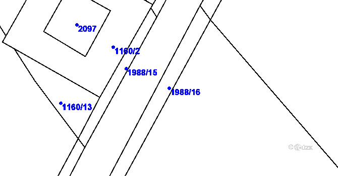 Parcela st. 1988/16 v KÚ Jakartovice, Katastrální mapa