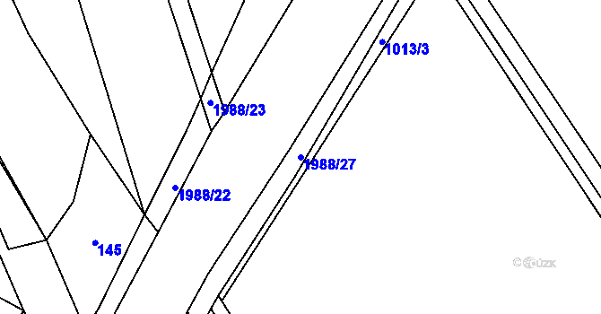 Parcela st. 1988/27 v KÚ Jakartovice, Katastrální mapa