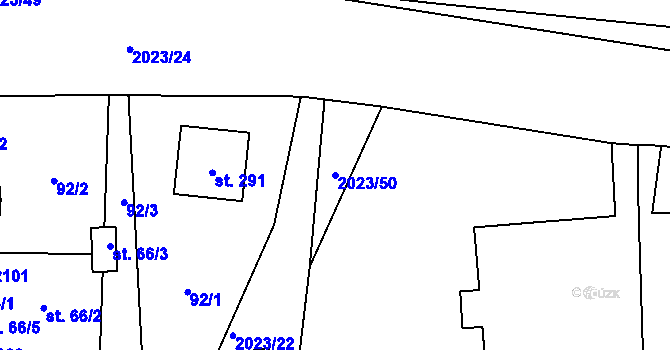 Parcela st. 2023/50 v KÚ Jakartovice, Katastrální mapa