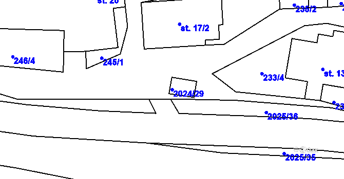 Parcela st. 2024/29 v KÚ Jakartovice, Katastrální mapa