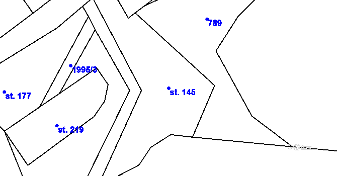 Parcela st. 145 v KÚ Jakartovice, Katastrální mapa