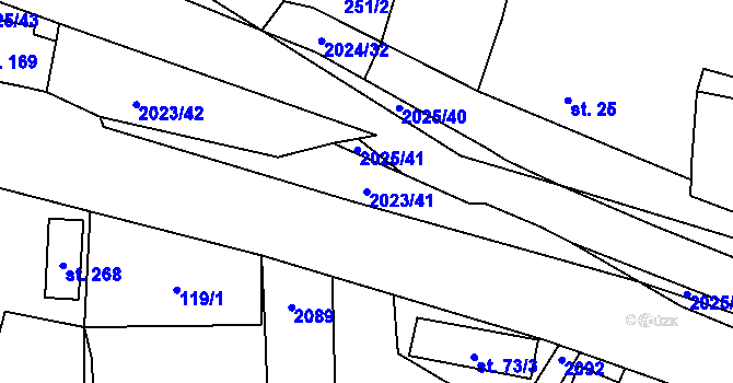 Parcela st. 2023/41 v KÚ Jakartovice, Katastrální mapa