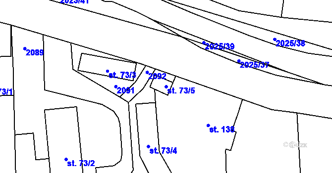 Parcela st. 73/5 v KÚ Jakartovice, Katastrální mapa