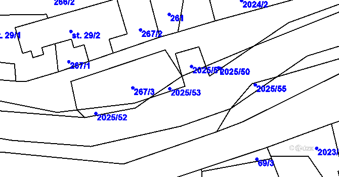 Parcela st. 2025/53 v KÚ Jakartovice, Katastrální mapa