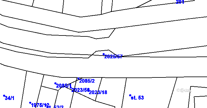 Parcela st. 2025/57 v KÚ Jakartovice, Katastrální mapa