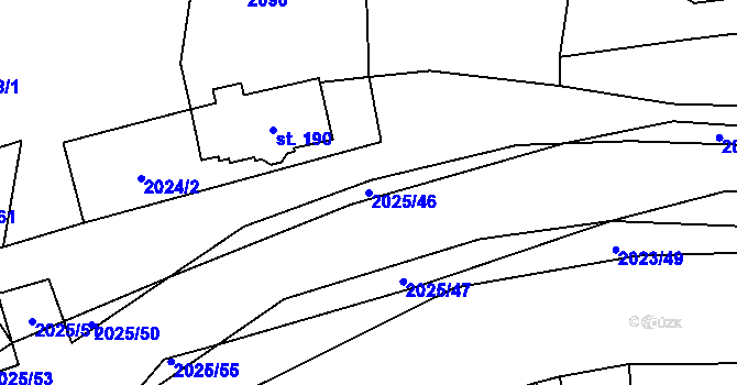 Parcela st. 2025/46 v KÚ Jakartovice, Katastrální mapa
