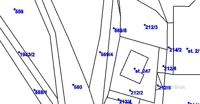 Parcela st. 569/4 v KÚ Jakartovice, Katastrální mapa