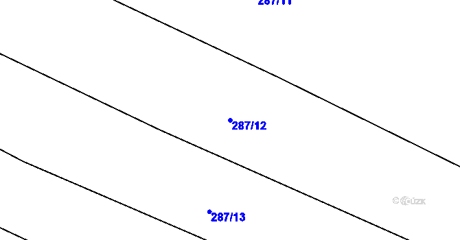 Parcela st. 287/12 v KÚ Jakubčovice, Katastrální mapa