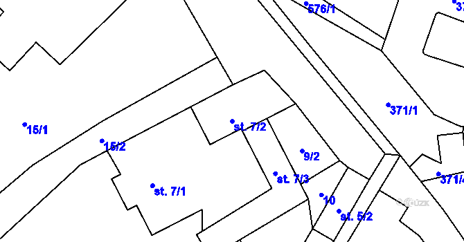 Parcela st. 7/2 v KÚ Heřmánky nad Odrou, Katastrální mapa