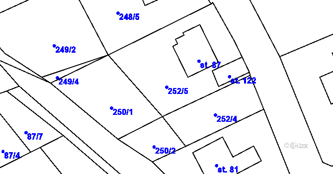 Parcela st. 252/5 v KÚ Heřmánky nad Odrou, Katastrální mapa