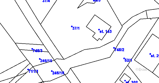 Parcela st. 49 v KÚ Jakubčovice nad Odrou, Katastrální mapa