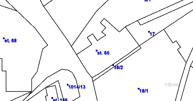 Parcela st. 65 v KÚ Klokočůvek, Katastrální mapa