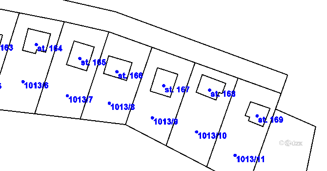 Parcela st. 167 v KÚ Klokočůvek, Katastrální mapa