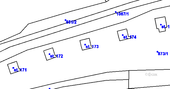 Parcela st. 173 v KÚ Klokočůvek, Katastrální mapa