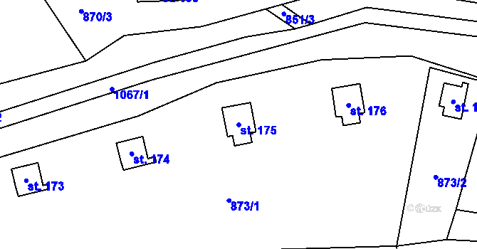 Parcela st. 175 v KÚ Klokočůvek, Katastrální mapa