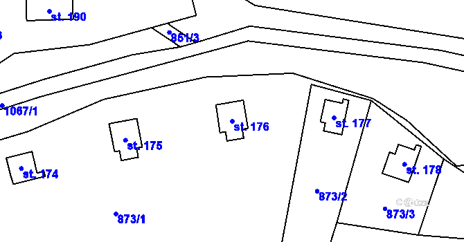 Parcela st. 176 v KÚ Klokočůvek, Katastrální mapa
