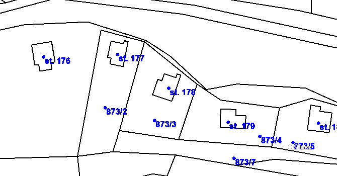 Parcela st. 178 v KÚ Klokočůvek, Katastrální mapa