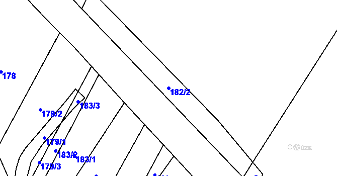 Parcela st. 182/2 v KÚ Klokočůvek, Katastrální mapa