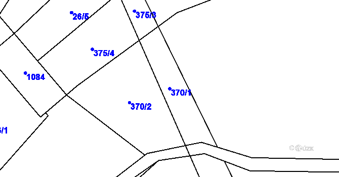 Parcela st. 370/1 v KÚ Klokočůvek, Katastrální mapa