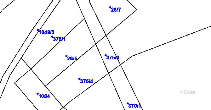 Parcela st. 375/3 v KÚ Klokočůvek, Katastrální mapa