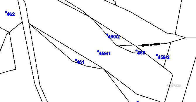 Parcela st. 459/1 v KÚ Klokočůvek, Katastrální mapa