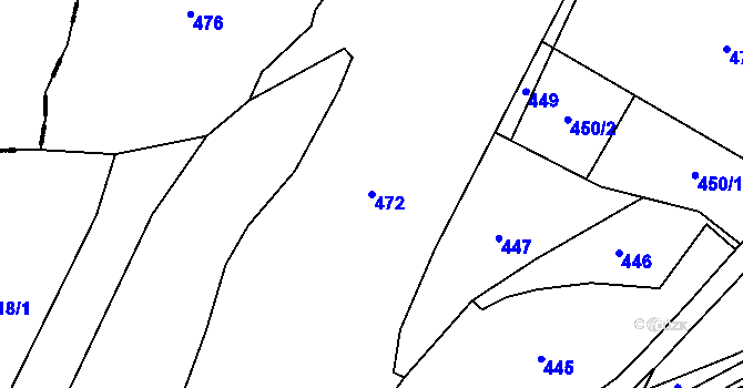 Parcela st. 472 v KÚ Klokočůvek, Katastrální mapa