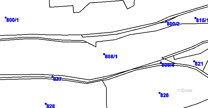 Parcela st. 808/1 v KÚ Klokočůvek, Katastrální mapa