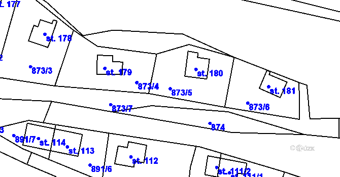 Parcela st. 873/5 v KÚ Klokočůvek, Katastrální mapa