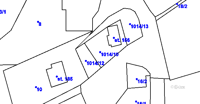 Parcela st. 1014/10 v KÚ Klokočůvek, Katastrální mapa