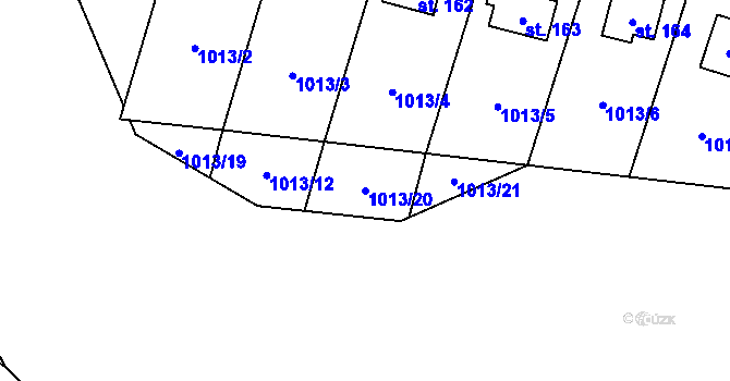 Parcela st. 1013/20 v KÚ Klokočůvek, Katastrální mapa