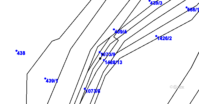 Parcela st. 1073/9 v KÚ Klokočůvek, Katastrální mapa