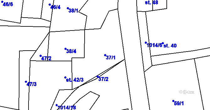 Parcela st. 37/1 v KÚ Klokočůvek, Katastrální mapa